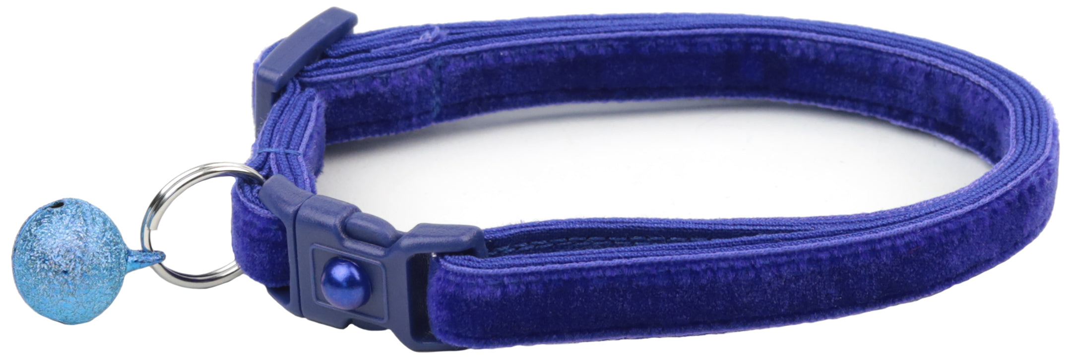 Soft Navy Blue Velvet Cat Collar-1