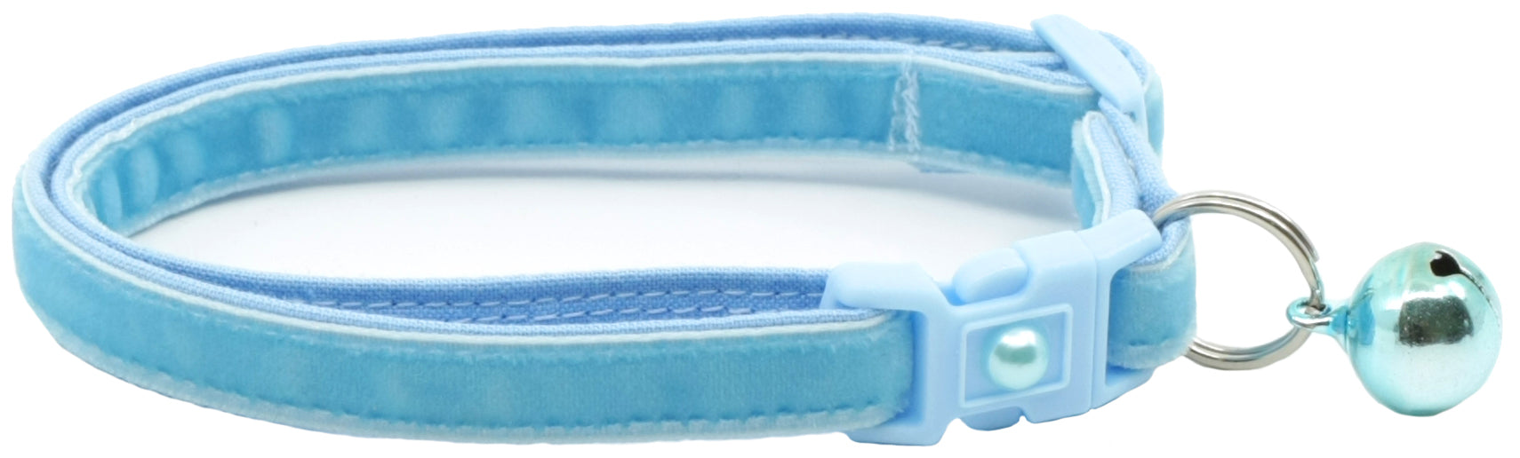 Soft Light Blue Velvet Cat Collar-1