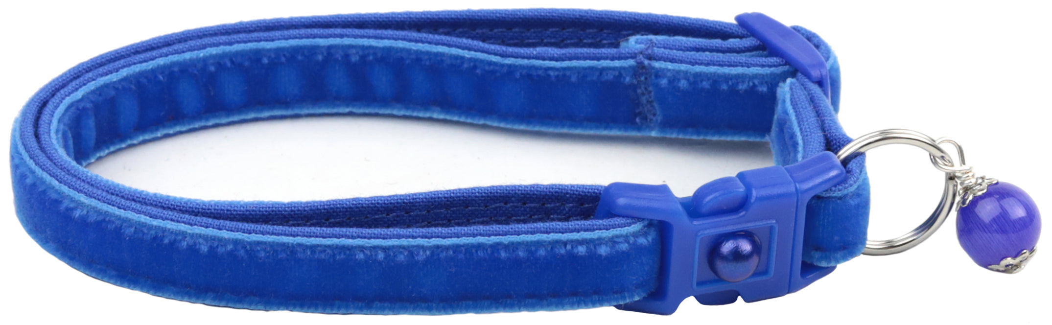 Soft Royal Blue Velvet Cat Collar-2
