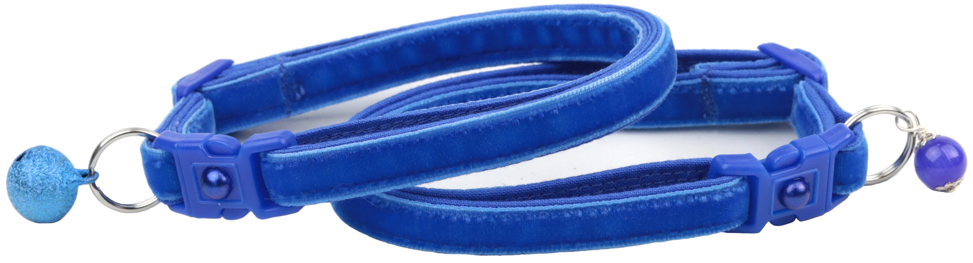 Soft Royal Blue Velvet Cat Collar-3