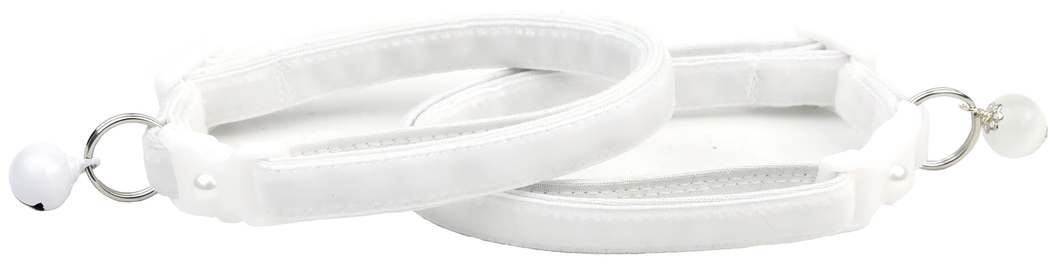 Soft White Velvet Cat Collar-3