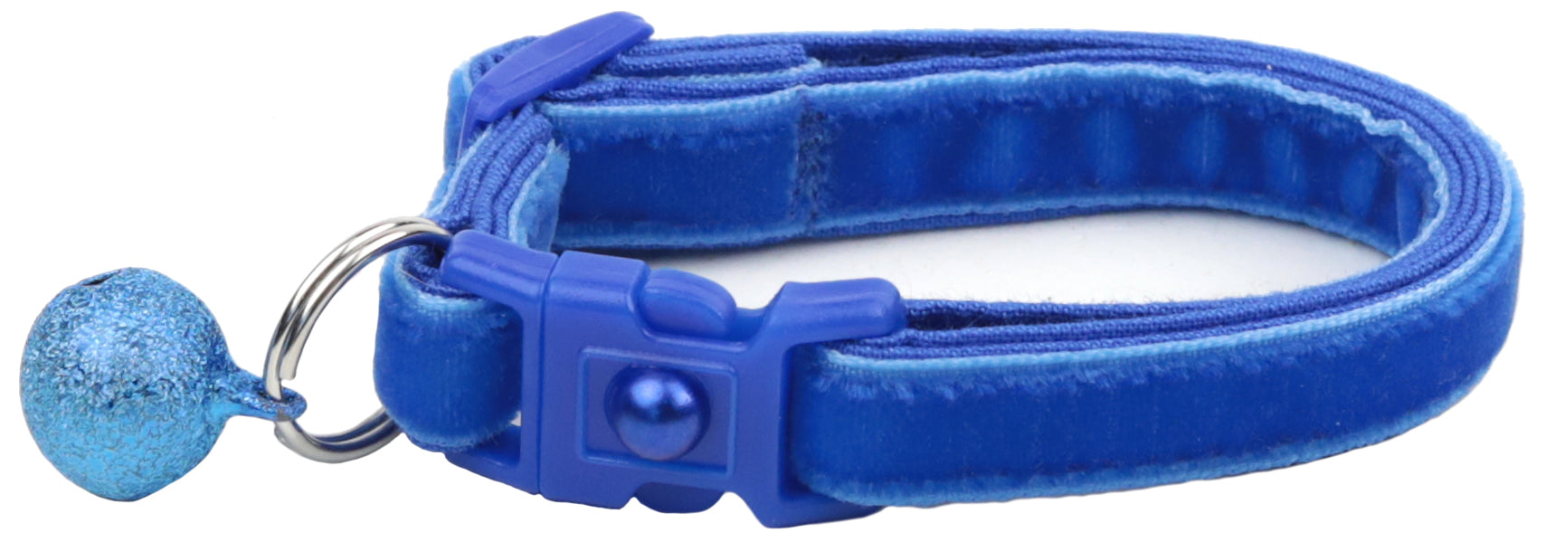 Soft Royal Blue Velvet Cat Collar-4