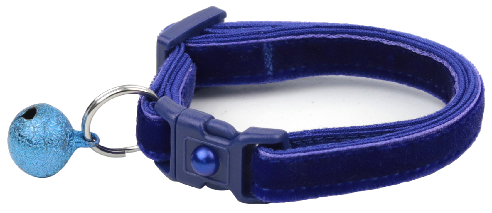 Soft Navy Blue Velvet Cat Collar-4