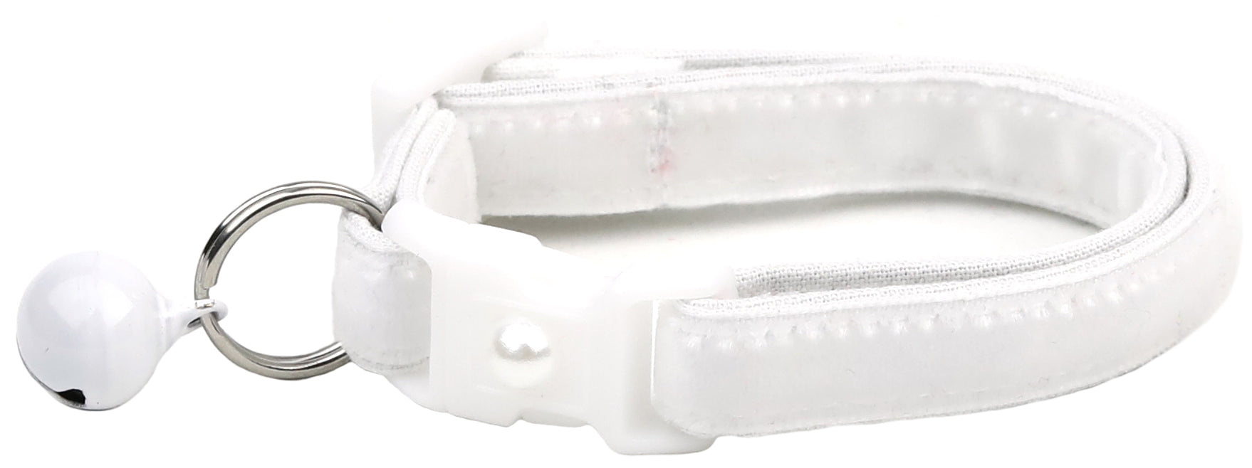 Soft White Velvet Cat Collar-4