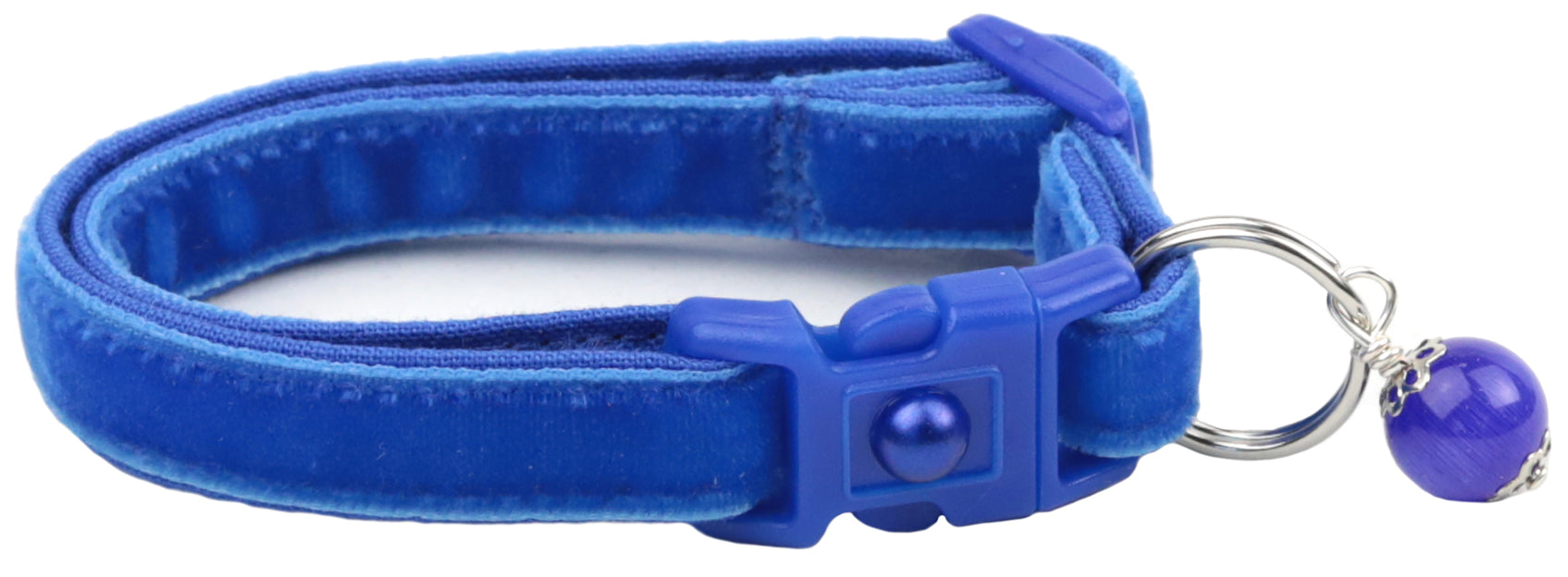 Soft Royal Blue Velvet Cat Collar-6