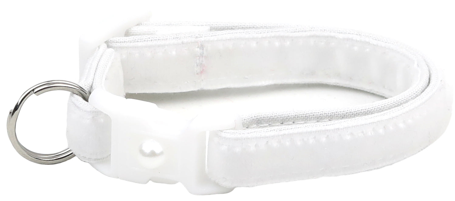 Soft White Velvet Cat Collar-6