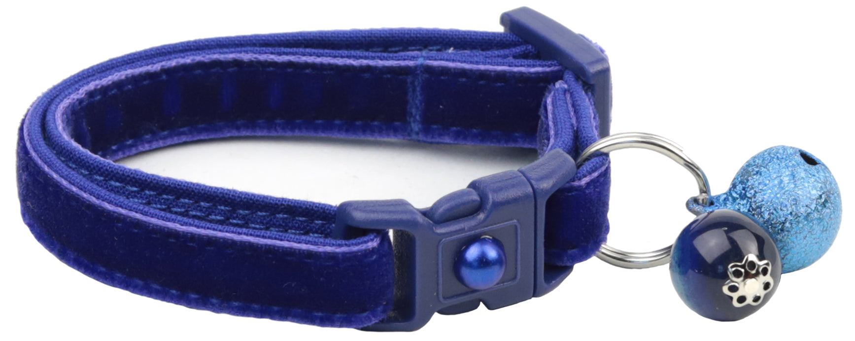 Soft Navy Blue Velvet Cat Collar-0